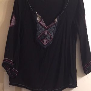 Black shirt with stitched detail